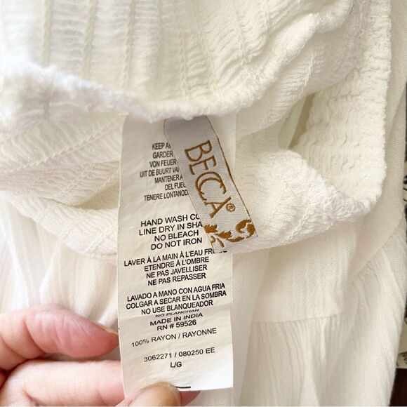 Becca by Rebecca Virtue
Ponza Crinkled Rayon Asymmetrical Dress Cover-Up White - Picture 4 of 5
